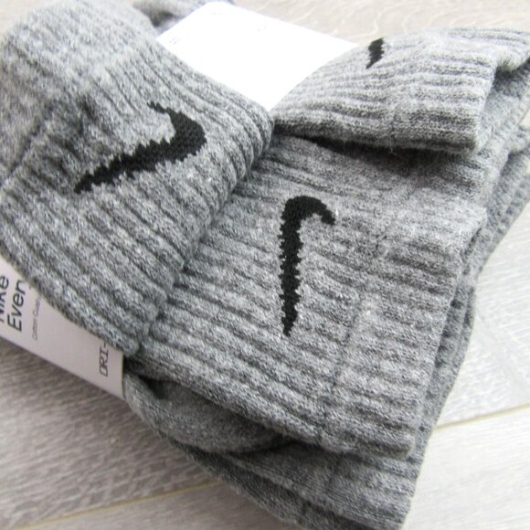 Nike Everyday Cushioned Crew Socks 6 Pack Womens 6-10 / Youth 5Y - 7Y Grey NEW - Picture 7 of 10